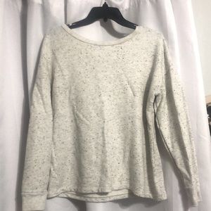Liz Claiborne off the shoulder sweat shirt.  Size M lace up back